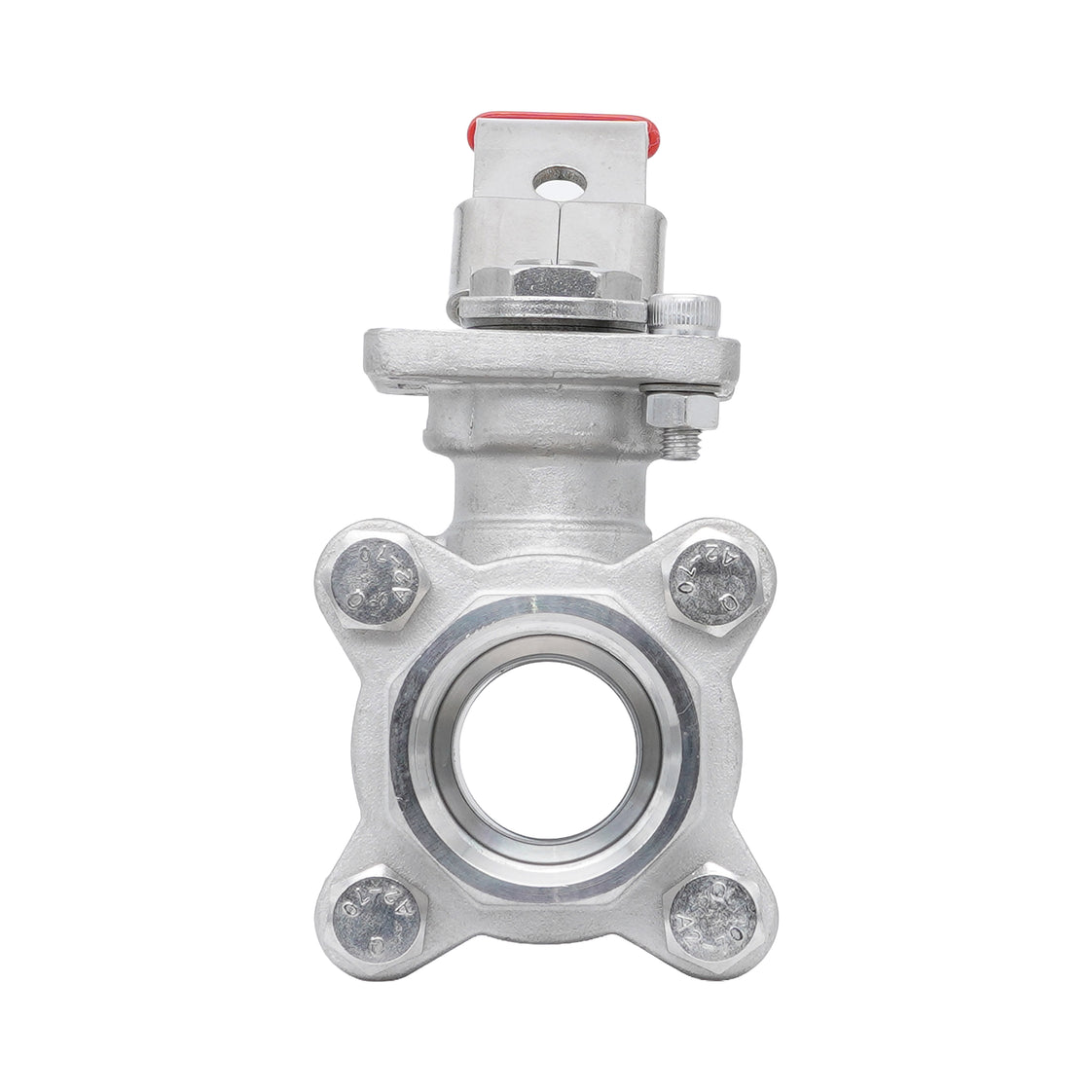 Rp 4'' 3-Piece 2-Way Stainless Steel Ball Valve 69 bar RTFE ISO-Top F10/F12 - TamesonPRO 1121-400