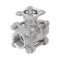 Rp 4'' 3-Piece 2-Way Stainless Steel Ball Valve 69 bar RTFE ISO-Top F10/F12 - TamesonPRO 1121-400