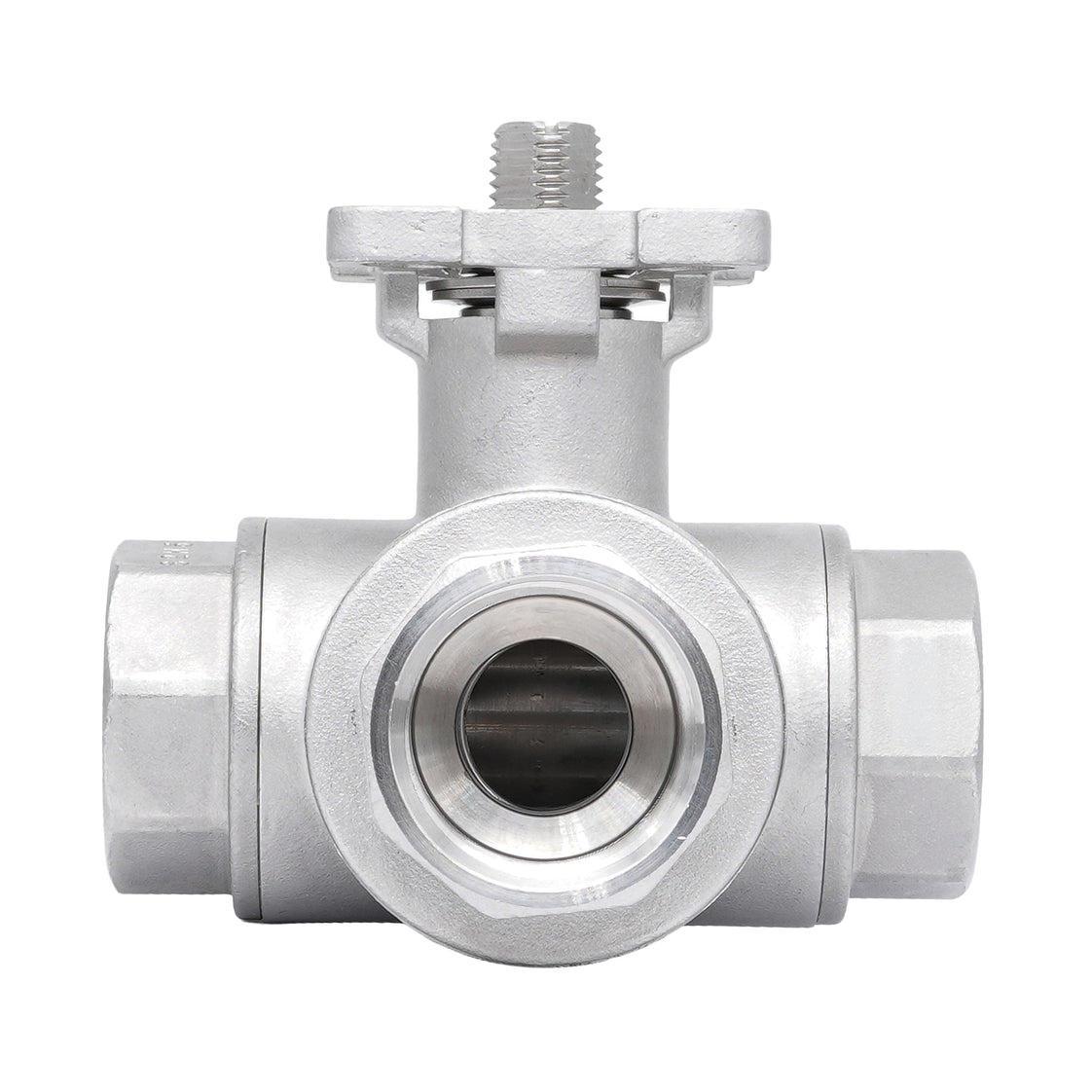 Rp 1-1/2'' 3-Way T-Port Stainless Steel Ball Valve 69 bar RTFE ISO-Top F07 - TamesonPRO 1125-112-T