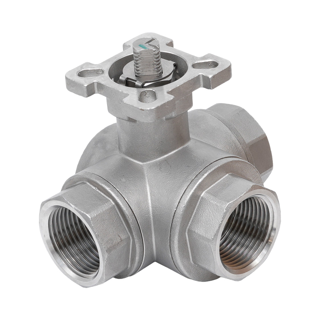 Rp 2'' 3-Way L-Port Stainless Steel Ball Valve 69 bar RTFE ISO-Top F07 - TamesonPRO 1125-200-L