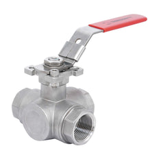 Rp 2'' 3-Way L-Port Stainless Steel Ball Valve 69 bar RTFE ISO-Top F07 - TamesonPRO 1125-200-L