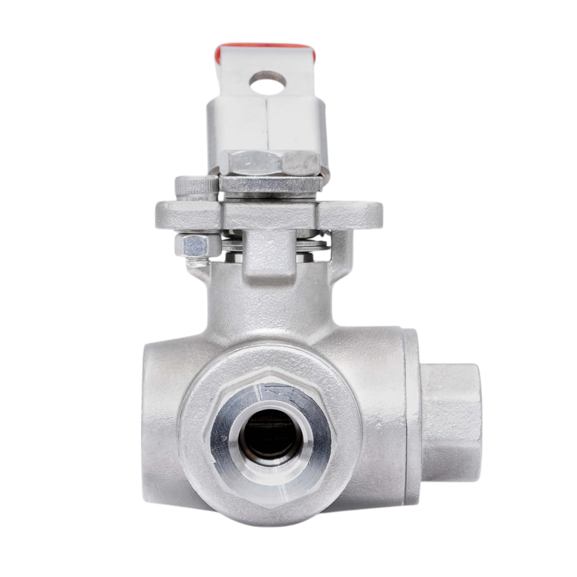 Rp 1-1/2'' 3-Way L-Port Stainless Steel Ball Valve 69 bar RTFE ISO-Top F07 - TamesonPRO 1125-112-L