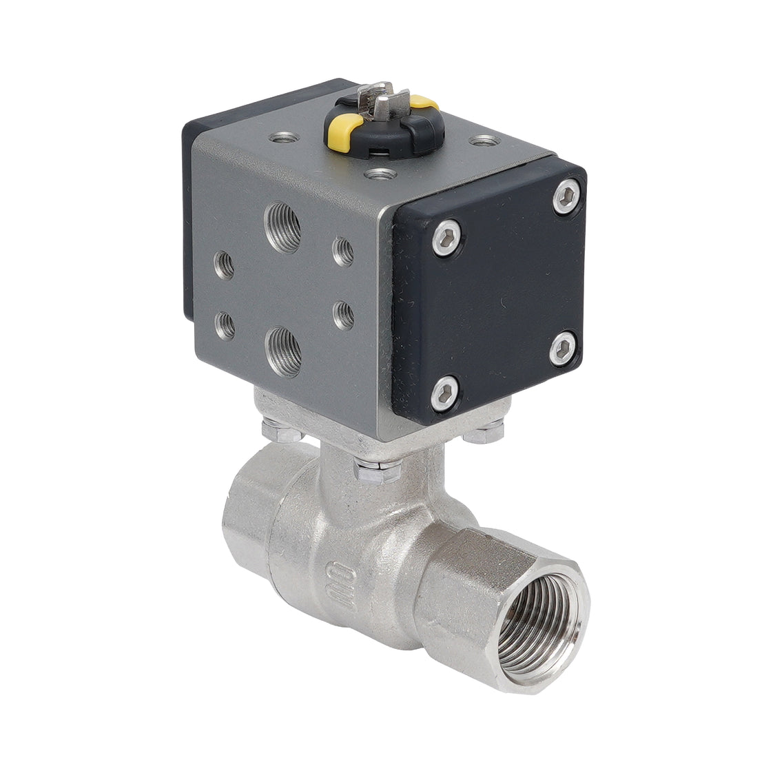 Rp 1/2" 2-Way Pneumatic Brass Ball Valve - Double Acting
