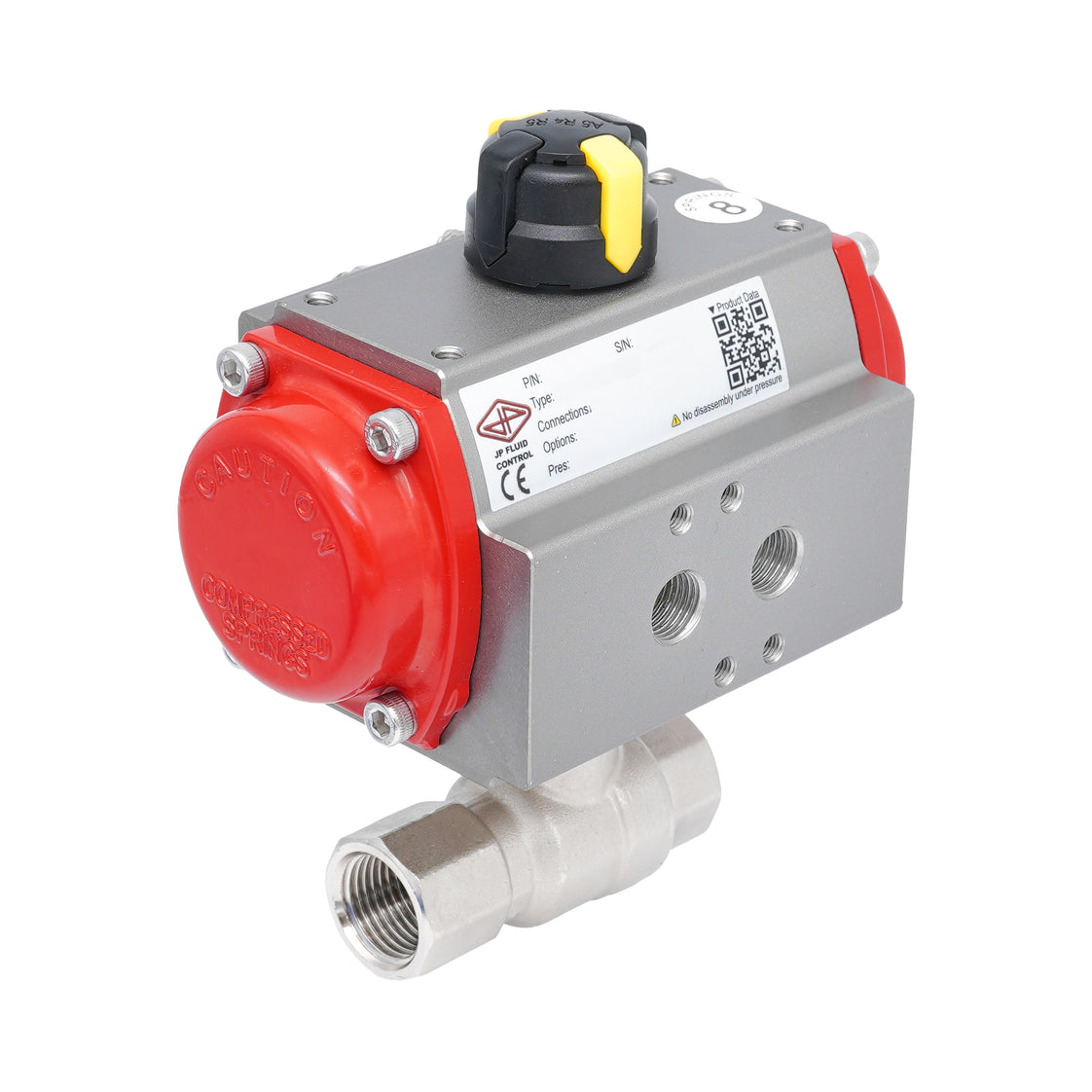 Rp 1/2" 2-Way Pneumatic Brass Ball Valve - Spring Opening