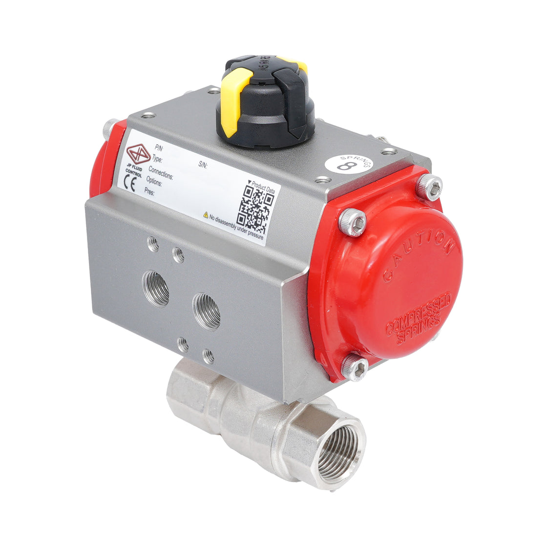 Rp 1/2" 2-Way Pneumatic Brass Ball Valve - Spring Opening