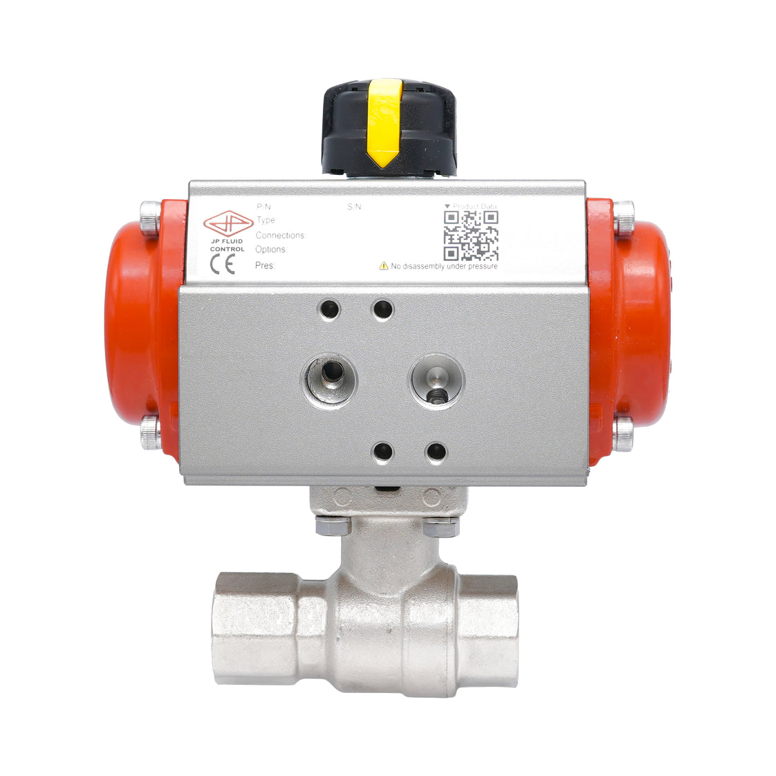 Rp 3/8" 2-Way Pneumatic Brass Ball Valve - Spring Opening
