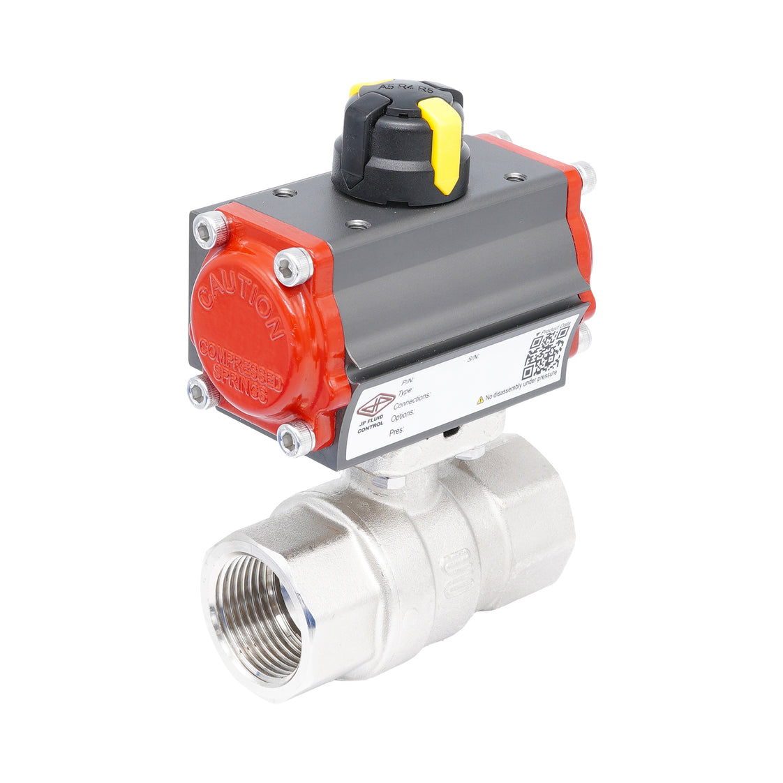 Rp 1 1/4" 2-Way Pneumatic Brass Ball Valve - Double Acting