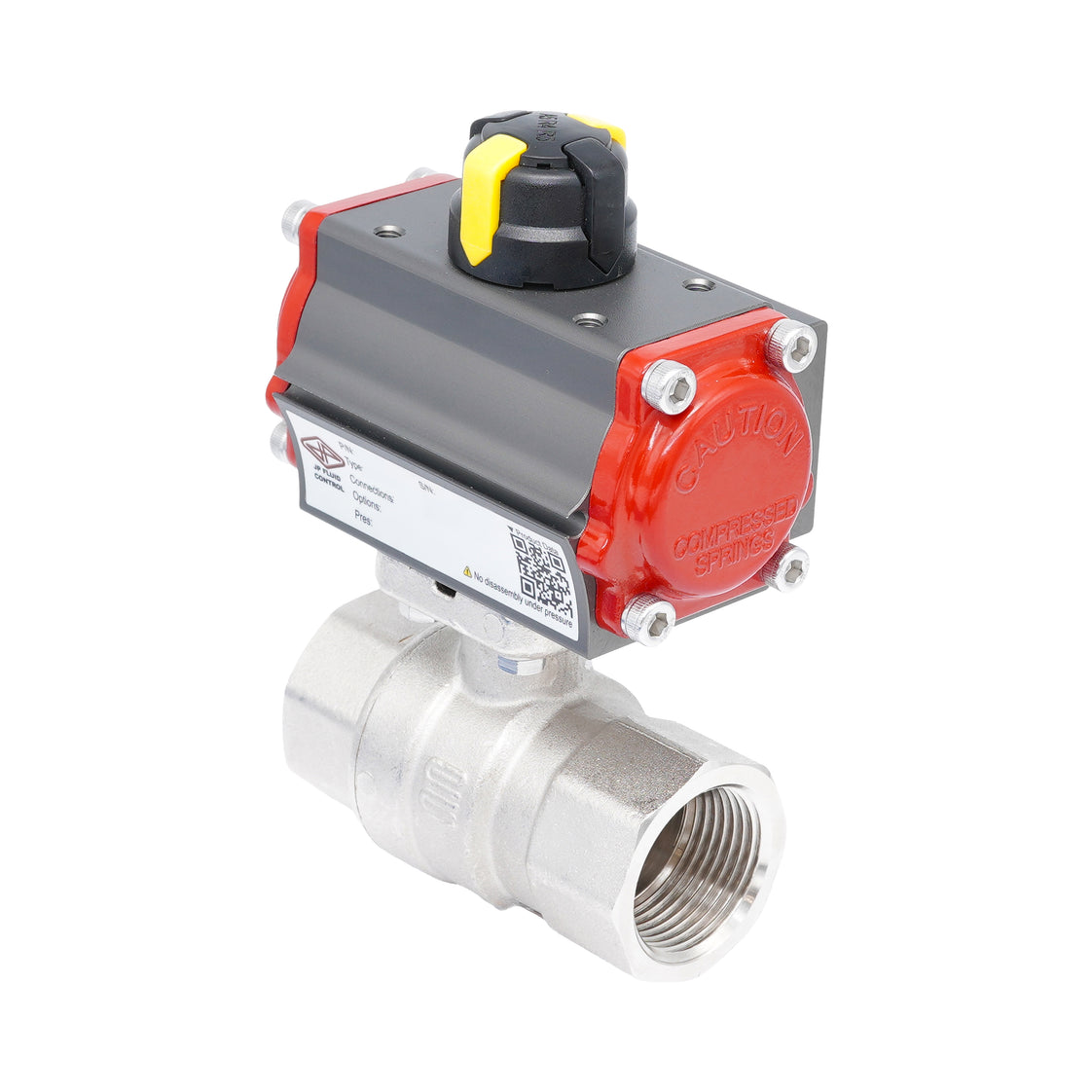 Rp 1 1/2" 2-Way Pneumatic Brass Ball Valve - Double Acting