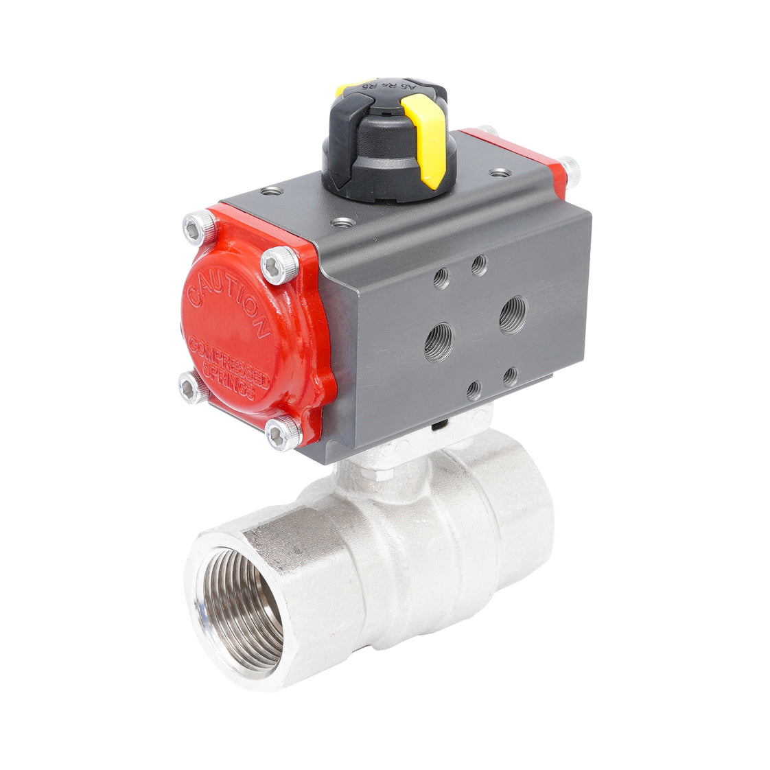 Rp 1 1/2" 2-Way Pneumatic Brass Ball Valve - Double Acting