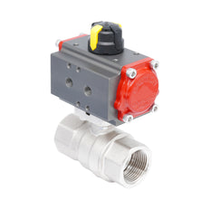 Rp 1 1/2" 2-Way Pneumatic Brass Ball Valve - Double Acting