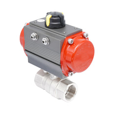 Rp 1" 2-Way Pneumatic Brass Ball Valve - Spring Opening