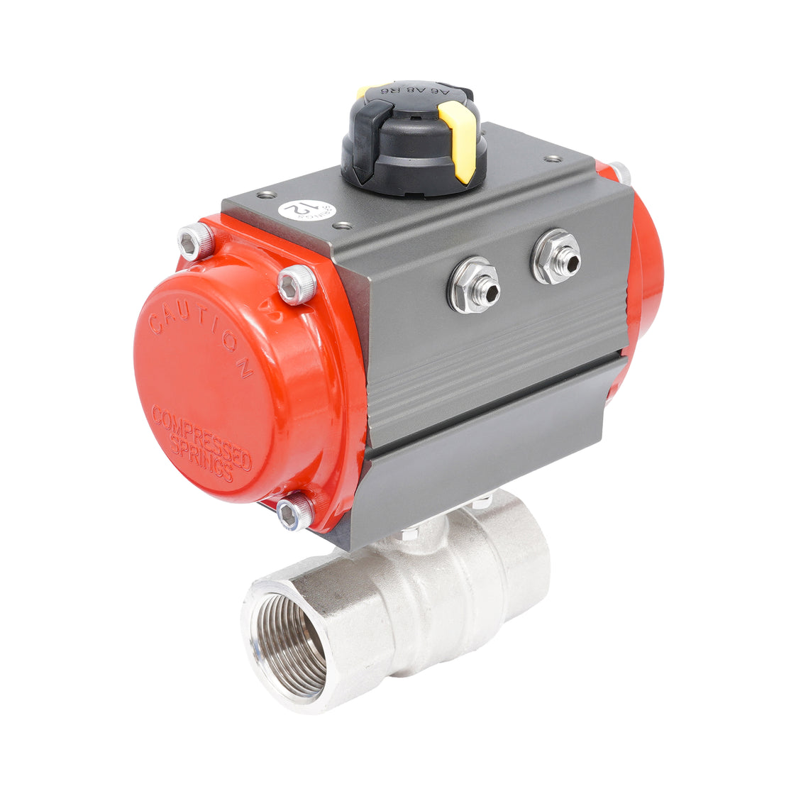 Rp 1" 2-Way Pneumatic Brass Ball Valve - Spring Opening
