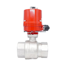 Rp 2" 2-Way Electric Brass Ball Valve 24 V AC/DC