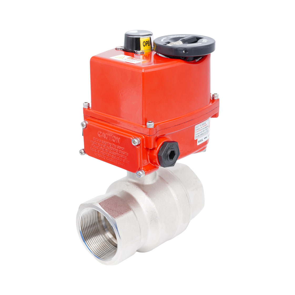 Rp 2-1/2" 2-Way Modulating Electric Brass Ball Valve 24 V AC/DC