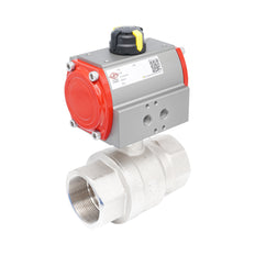 Rp 2" 2-Way Pneumatic Brass Ball Valve - Double Acting