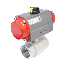 Rp 3" 2-Way Pneumatic Brass Ball Valve - Spring Opening