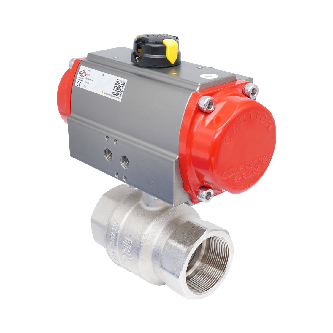Rp 2" 2-Way Pneumatic Brass Ball Valve - Spring Closing