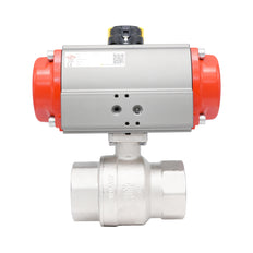 Rp 2" 2-Way Pneumatic Brass Ball Valve - Spring Closing