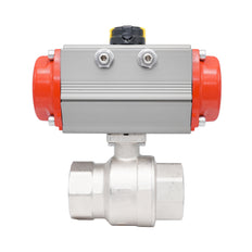 Rp 2" 2-Way Pneumatic Brass Ball Valve - Spring Closing