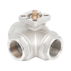 Rp 1-1/2" 3-way L-Bore Brass Ball Valve ISO-Top F04/05 PN25