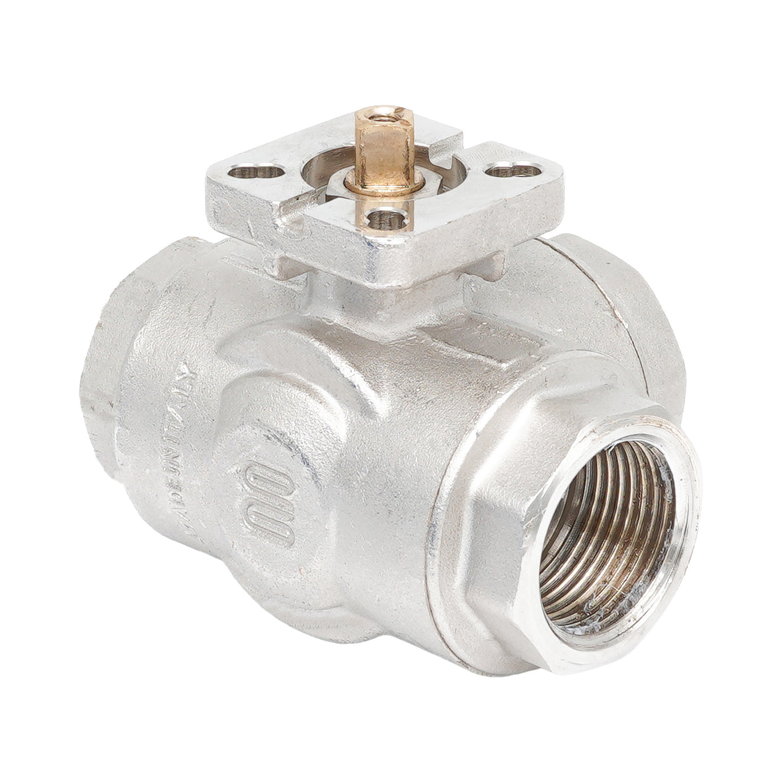 Rp 1-1/4" 3-way L-Bore Brass Ball Valve ISO-Top F04/05 PN40