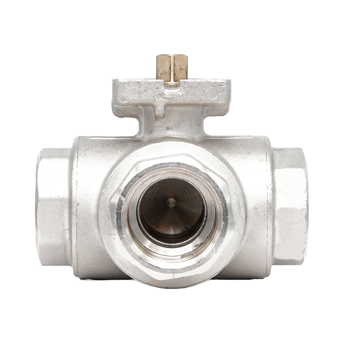 Rp 3/4" 3-way L-Bore Brass Ball Valve ISO-Top F03 PN40