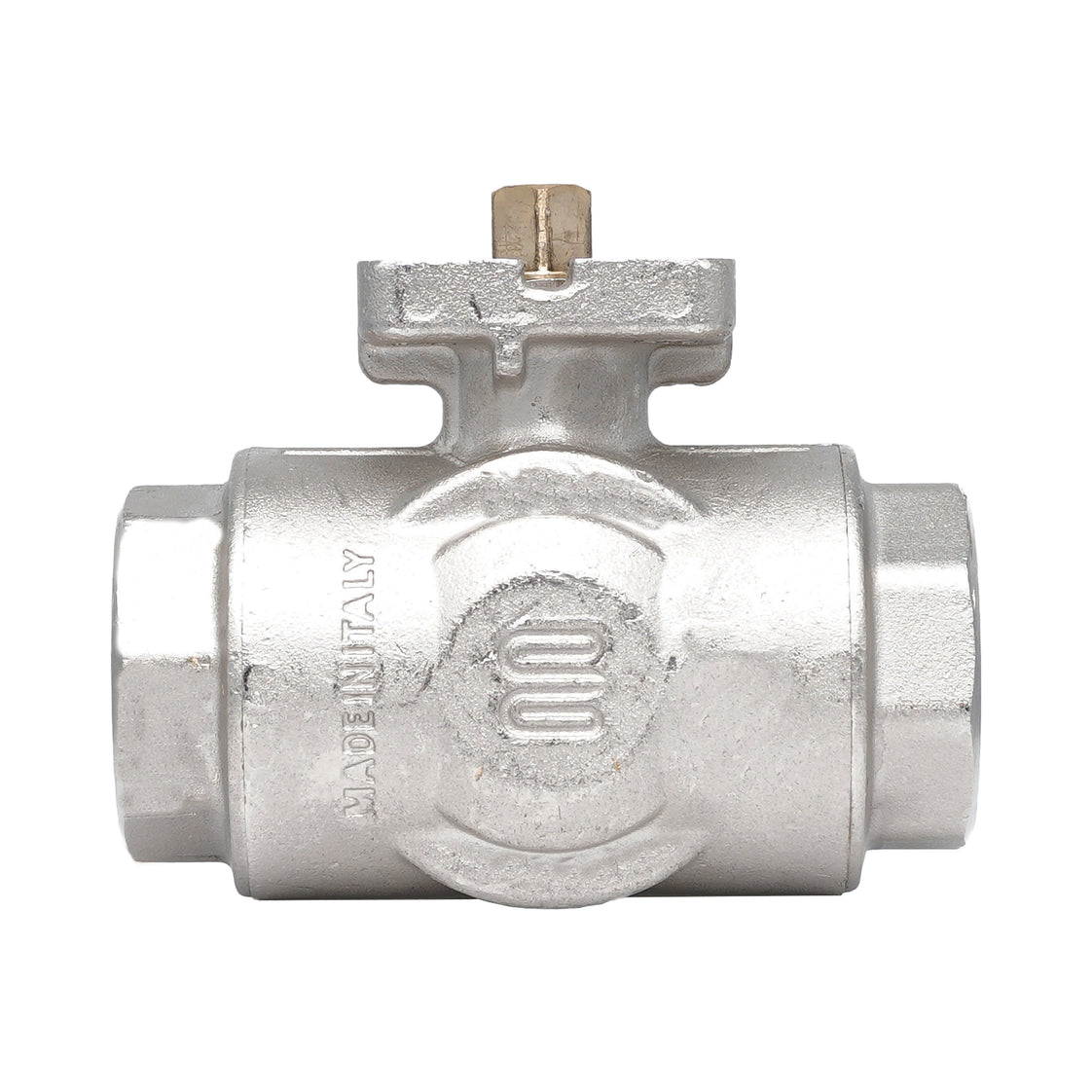 Rp 1-1/4" 3-way L-Bore Brass Ball Valve ISO-Top F04/05 PN40