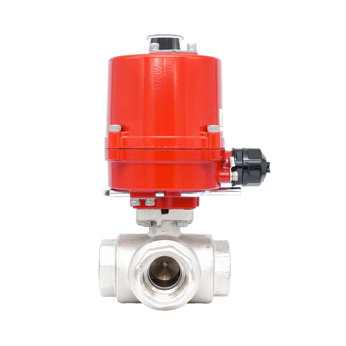 Rp 1/4" L-Bore 3-Way Electric Brass Ball Valve 100-240 V AC