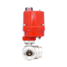 Rp 1/2" L-Bore 3-Way Electric Brass Ball Valve 12 V AC/DC