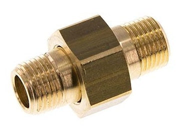 R 1/2'' Brass Double Nipple 3-pieces with Conically sealing 16 Bar