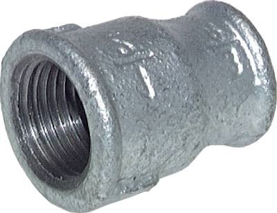 Rp 1 1/4'' x Rp 1'' Zinc plated Cast iron Round Socket 25 Bar [2 Pieces]
