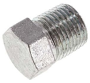 1/8'' NPT Male Zinc plated Steel Closing plug with Outer Hex 345 Bar [2 Pieces]