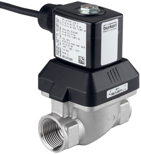 Solenoid Valve G3/8'' NC Stainless steel FKM 0.5-10bar/7-145psi 230VAC/DC Anti-Waterhammer ATEX 6213 394178