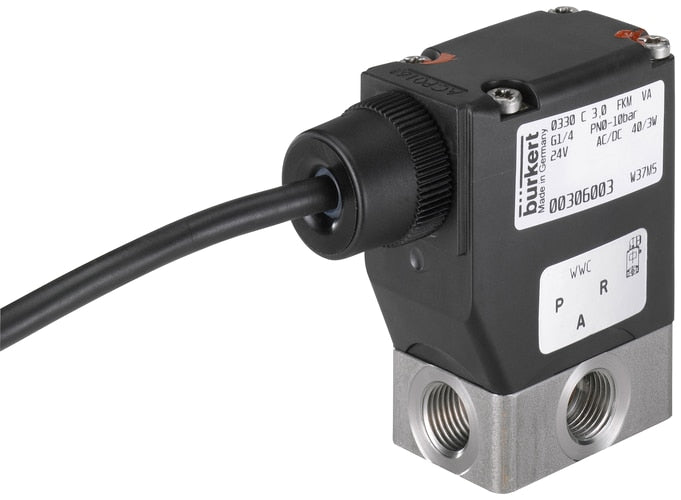 Solenoid Valve 3/2-Way G1/4'' NO Stainless steel FKM 0-10bar/145psi 230VAC/DC ATEX 0330 20039301