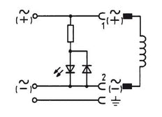 Connector 100-120V AC/DC (DIN - A) with LED - Burkert 2508 008361