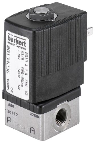 Solenoid Valve NPT 1/4'' NC Stainless steel FKM 0-12bar/174psi 24VDC Oxygen Fat/Oil Free 6013 368546