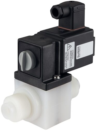 Solenoid Valve 3/2 Diverting 20 mm Welded Sleeves PVDF EPDM 0-0.5bar/7psi 24VAC/DC 0131 294523