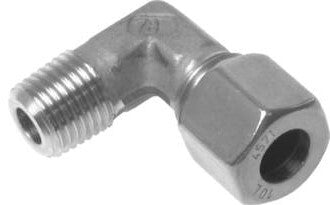 3/8'' NPT Male x 12S Stainless steel 90 deg Elbow Compression Fitting 630 Bar DIN 2353