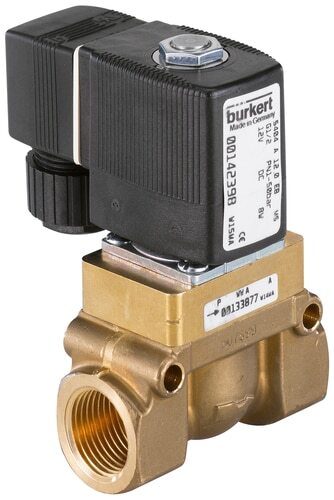 Solenoid Valve NPT 1'' NO Brass PTFE 1-20bar/15-290psi 24VDC 5404 300555
