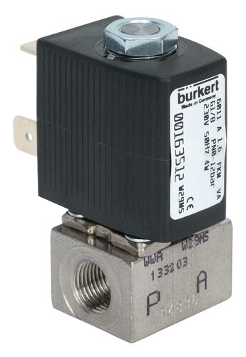 Solenoid Valve G1/8'' NC Stainless steel FFKM 0-6bar/87psi 24VDC Oxygen Fat/Oil Free 6011 228949