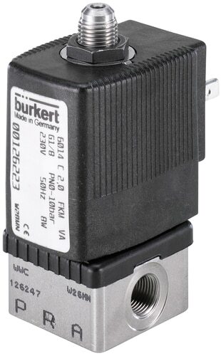 Solenoid Valve 3/2-Way NPT 1/8'' Universal Stainless steel FKM 0-7bar/102psi 24VDC Oxygen Fat/Oil Free 6014 295244