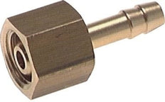 G 1/4'' x 6mm Brass Hose barb with Nut 16 Bar