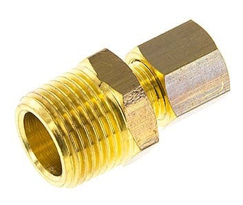 R 1/8'' Male x 4mm Brass Straight Compression Fitting 150 Bar DIN EN 1254-2 [2 Pieces]