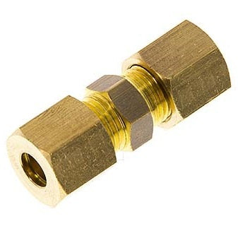 6mm Brass Straight Compression Fitting 150 Bar DIN EN 1254-2 [2 Pieces]