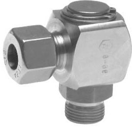 G 1/2'' Male x 16S Stainless steel 90 deg Elbow Swivel Joint Compression ring 400 Bar DIN 2353