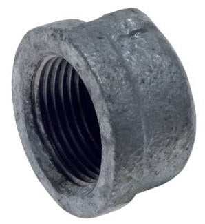 Rp 1/2'' Zinc plated Cast iron End cap Round 25 Bar [5 Pieces]