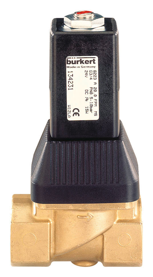 Solenoid Valve G1/2'' NC Brass FKM 0.5-10bar/7-145psi 24VDC 6223 132202