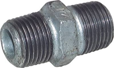 R 1/8'' Zinc plated Cast iron Double Nipple 25 Bar [2 Pieces]