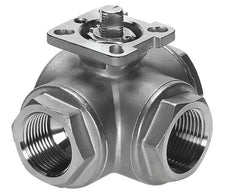 G4'' T-port 3-Way Stainless Steel Ball Valve ISO-Top 40bar - BL3SA