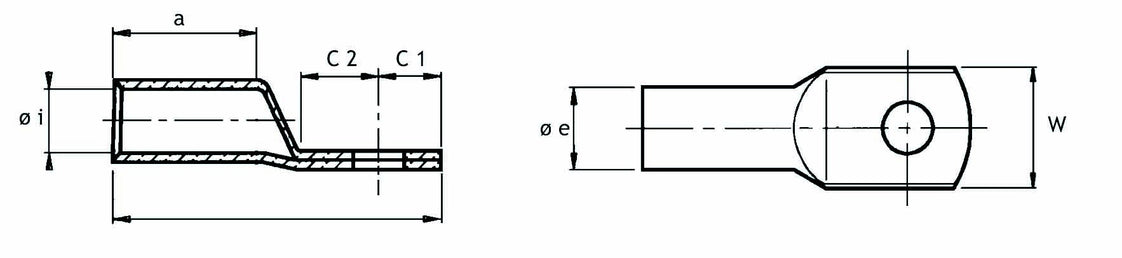 Cimco Press Cable Lug For Copper Cable - 180725 [50 Pieces]
